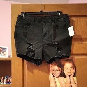 Blackheart Distressed Black Jean Shorts
